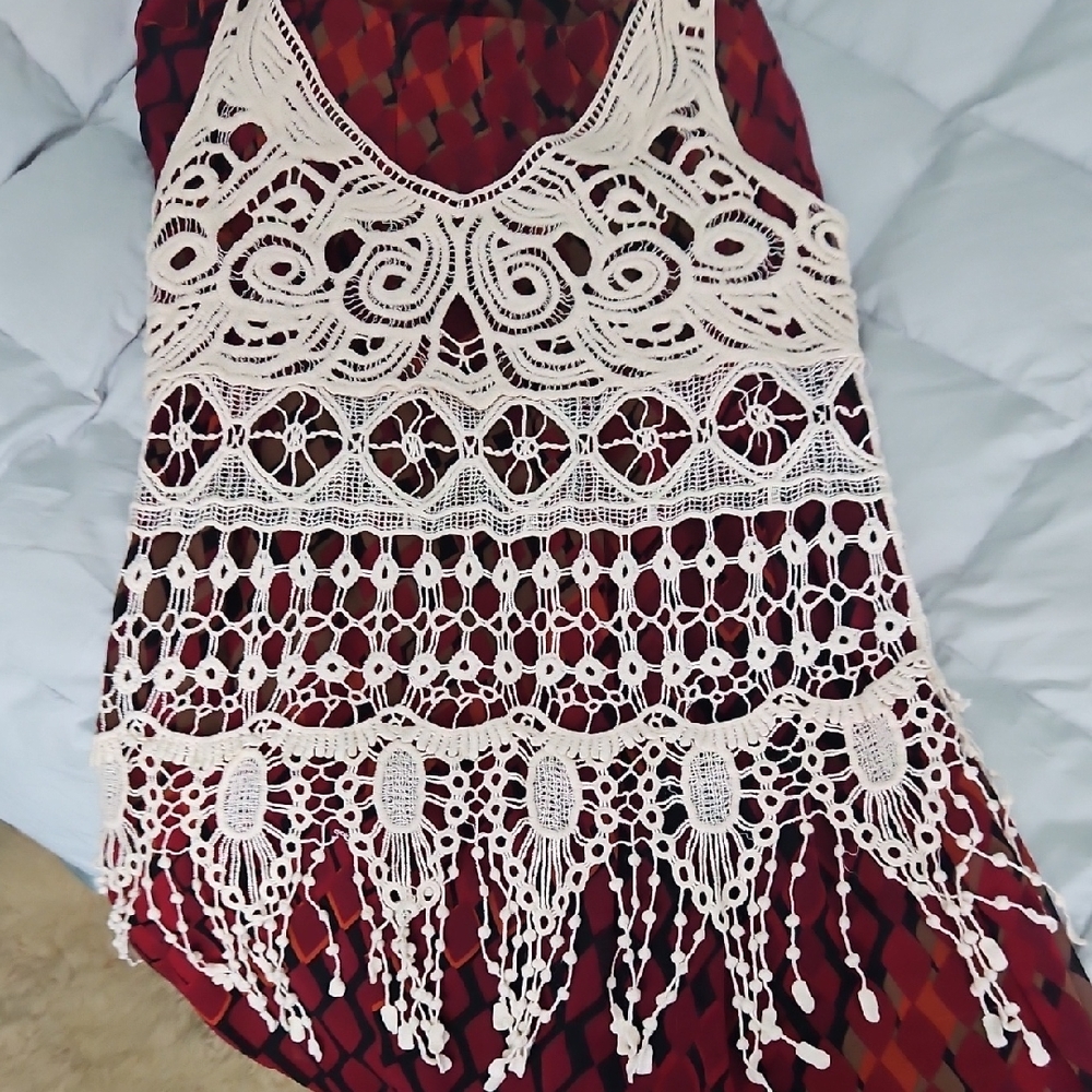 Elegant Cream Crochet Women Top